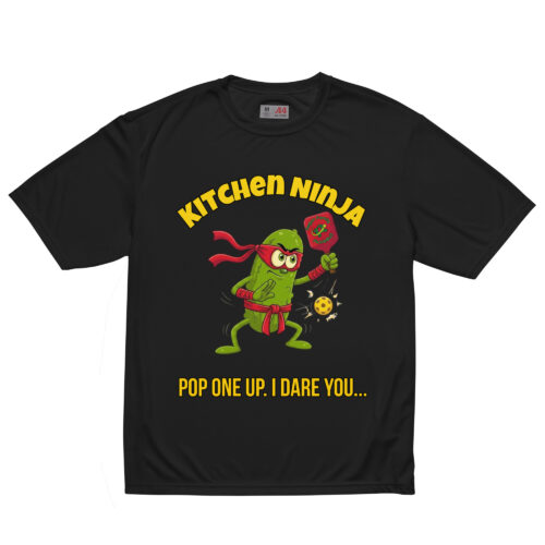 unisex-performance-crew-neck-t-shirt-black-front-6a85f3a25f513.jpg Kitchen Ninja — Funny Pickleball T-Shirt