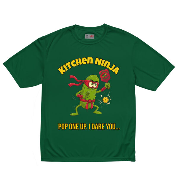 unisex-performance-crew-neck-t-shirt-forest-green-front-6a85f3a2602f0.jpg Kitchen Ninja — Funny Pickleball T-Shirt