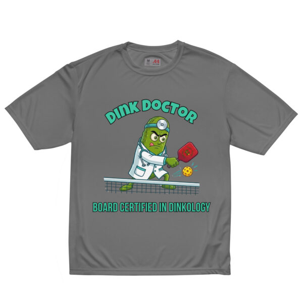 unisex-performance-crew-neck-t-shirt-graphite-front-6a85f3a02af74.jpg Dink Doctor — Funny Pickleball T-Shirt