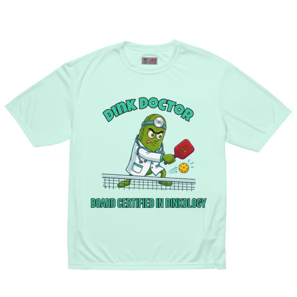 unisex-performance-crew-neck-t-shirt-pastel-mint-front-6a85f3a02afb1.jpg Dink Doctor — Funny Pickleball T-Shirt