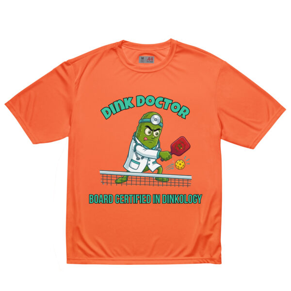 unisex-performance-crew-neck-t-shirt-safety-orange-front-6a85f3a02afff.jpg Dink Doctor — Funny Pickleball T-Shirt