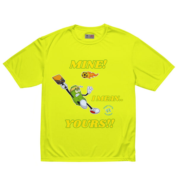 unisex-performance-crew-neck-t-shirt-safety-yellow-front-6a85f3a1e4b70.jpg Mine — Funny Pickleball T-Shirt
