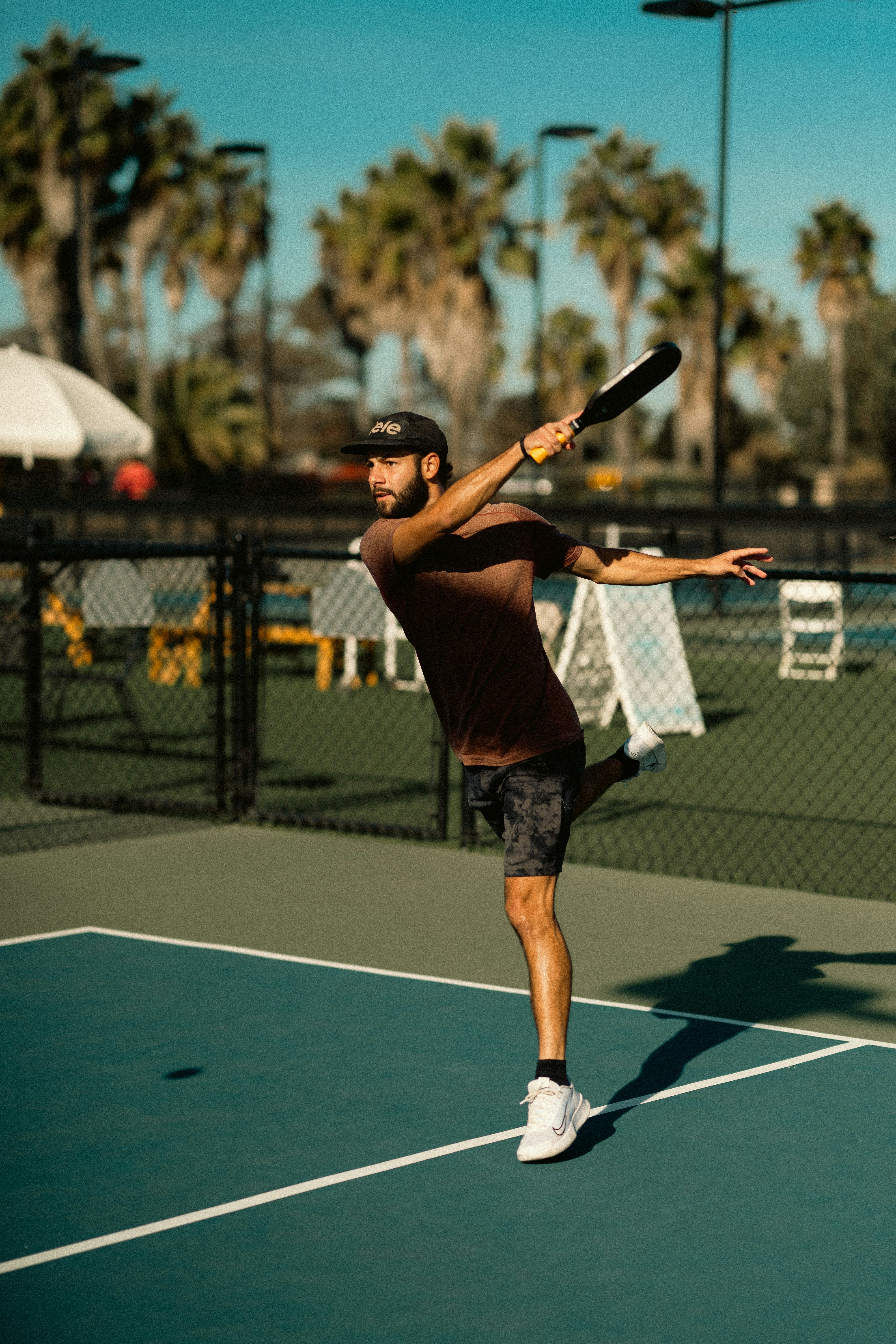 Pickleball player on the court